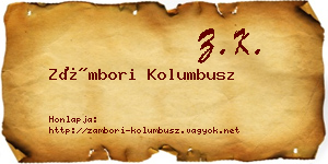 Zámbori Kolumbusz névjegykártya
